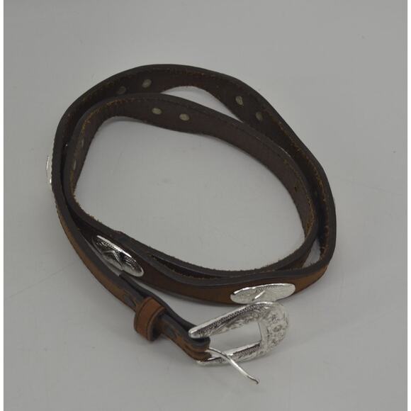 Silver Creek Western Leather Belt Rodeo Cowgirl Size 32 - Picture 8 of 13